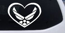 Air Force Inside Heart Military Car or Truck Window Decal Sticker