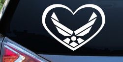 Air Force Inside Heart Military Car or Truck Window Decal Sticker