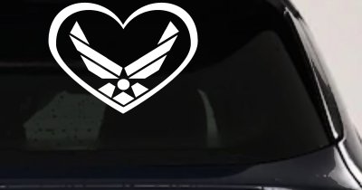 Air Force Inside Heart Military Car or Truck Window Vinyl Decal Sticker