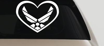 Air Force Inside Heart Military Car or Truck Window Vinyl Decal Sticker