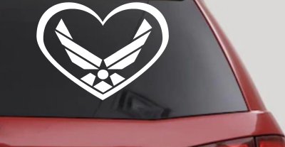 Air Force Inside Heart Military Car or Truck Window Vinyl Decal Sticker