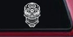 Tattoo Sugar Skull Swirl Skulls Car or Truck Window Decal Sticker