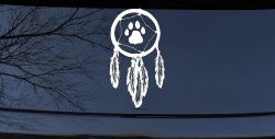 Dreamcatcher With Bear Claw Native American Indian Dream Catcher Car or Truck Window Decal Sticker