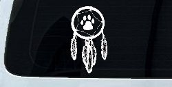 Dreamcatcher With Bear Claw Native American Indian Dream Catcher Car or Truck Window Decal Sticker