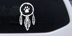 Dreamcatcher With Bear Claw Native American Indian Dream Catcher Car or Truck Window Decal Sticker