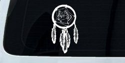 Dreamcatcher With Wolfs Head Native American Indian Dream Catcher Car or Truck Window Decal Sticker