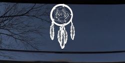 Dreamcatcher With Wolfs Head Native American Indian Dream Catcher Car or Truck Window Decal Sticker