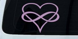 Infinity Symbol Around A Heart Car or Truck Window Vinyl Decal Sticker (Lilac)