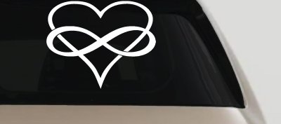 Infinity Symbol Around A Heart Car or Truck Window Vinyl Decal Sticker