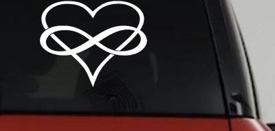 Infinity Symbol Around A Heart Car or Truck Window Vinyl Decal Sticker