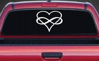 Infinity Symbol Around A Heart Car or Truck Window Decal Sticker