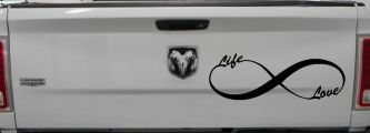 Infinity Symbol Life And Love Car or Truck Window Decal Sticker (Black)