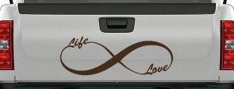 Infinity Symbol Life And Love Car or Truck Window Decal Sticker (Brown)