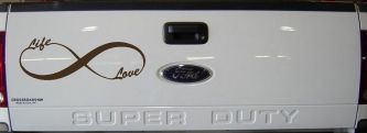 Infinity Symbol Life And Love Car or Truck Window Decal Sticker (Brown)