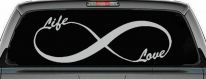Infinity Symbol Life And Love Car or Truck Window Decal Sticker (Light Gray)