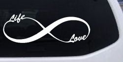 Infinity Symbol Life And Love Car or Truck Window Decal Sticker