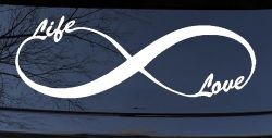 Infinity Symbol Life And Love Car or Truck Window Decal Sticker