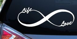 Infinity Symbol Life And Love Car or Truck Window Decal Sticker