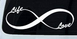 Infinity Symbol Life And Love Car or Truck Window Decal Sticker