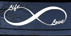 Infinity Symbol Life And Love Car or Truck Window Decal Sticker