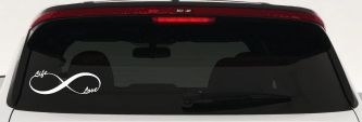 Infinity Symbol Life And Love Car or Truck Window Decal Sticker (White)
