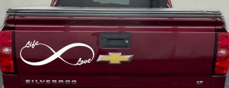 Infinity Symbol Life And Love Car or Truck Window Decal Sticker (White)