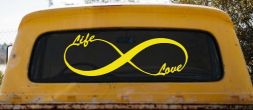 Infinity Symbol Life And Love Car or Truck Window Decal Sticker (Yellow)