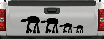 AT AT Stick Family Sci Fi Car or Truck Window Vinyl Decal Sticker (Black)