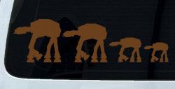 AT AT Stick Family Sci Fi Car or Truck Window Decal Sticker (Copper)