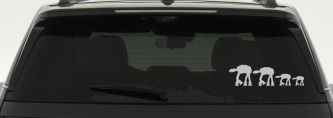 AT AT Stick Family Sci Fi Car or Truck Window Decal Sticker (Light Gray)