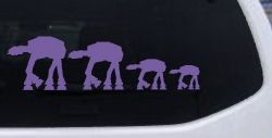 AT AT Stick Family Sci Fi Car or Truck Window Decal Sticker (Purple)