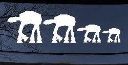 AT AT Stick Family Sci Fi Car or Truck Window Decal Sticker
