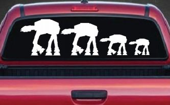 AT AT Stick Family Sci Fi Car or Truck Window Decal Sticker