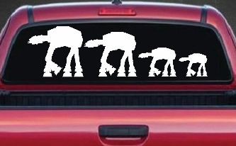 AT AT Stick Family Sci Fi Car or Truck Window Decal Sticker