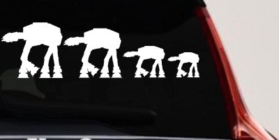AT AT Stick Family Sci Fi Car or Truck Window Vinyl Decal Sticker