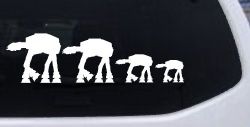 AT AT Stick Family Sci Fi Car or Truck Window Decal Sticker