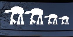 AT AT Stick Family Sci Fi Car or Truck Window Decal Sticker