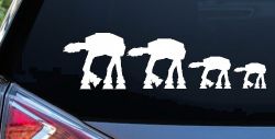 AT AT Stick Family Sci Fi Car or Truck Window Decal Sticker