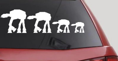 AT AT Stick Family Sci Fi Car or Truck Window Vinyl Decal Sticker