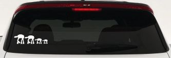 AT AT Stick Family Sci Fi Car or Truck Window Decal Sticker (White)