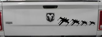 X Wing Stick Figure Family Sci Fi Car or Truck Window Decal Sticker (Black)