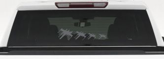 X Wing Stick Figure Family Sci Fi Car or Truck Window Decal Sticker (Silver)