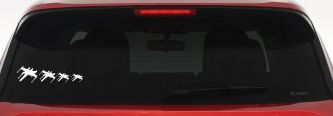 X Wing Stick Figure Family Sci Fi Car or Truck Window Decal Sticker (White)