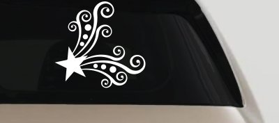 Star Corner Swirl Swirls Car or Truck Window Vinyl Decal Sticker