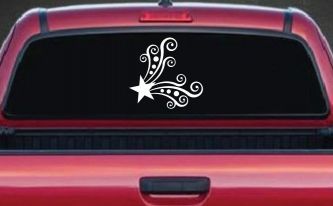 Star Corner Swirl Swirls Car or Truck Window Decal Sticker