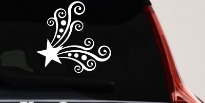 Star Corner Swirl Swirls Car or Truck Window Vinyl Decal Sticker