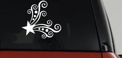 Star Corner Swirl Swirls Car or Truck Window Vinyl Decal Sticker