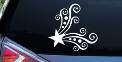 Star Corner Swirl Swirls Car or Truck Window Decal Sticker