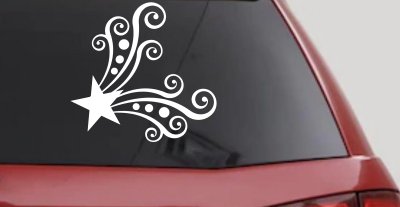 Star Corner Swirl Swirls Car or Truck Window Vinyl Decal Sticker