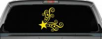 Star Corner Swirl Swirls Car or Truck Window Decal Sticker (Yellow)